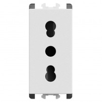 Presa bipasso 2P+T 10/16A 1 modulo Bianco serie Lybra Urmet 27303.B